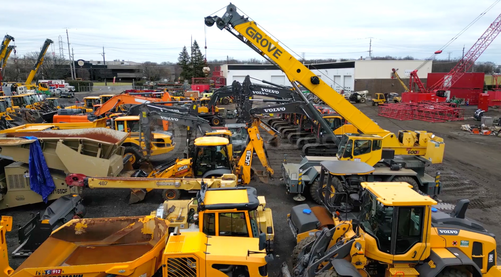 Yard full of heavy equipment